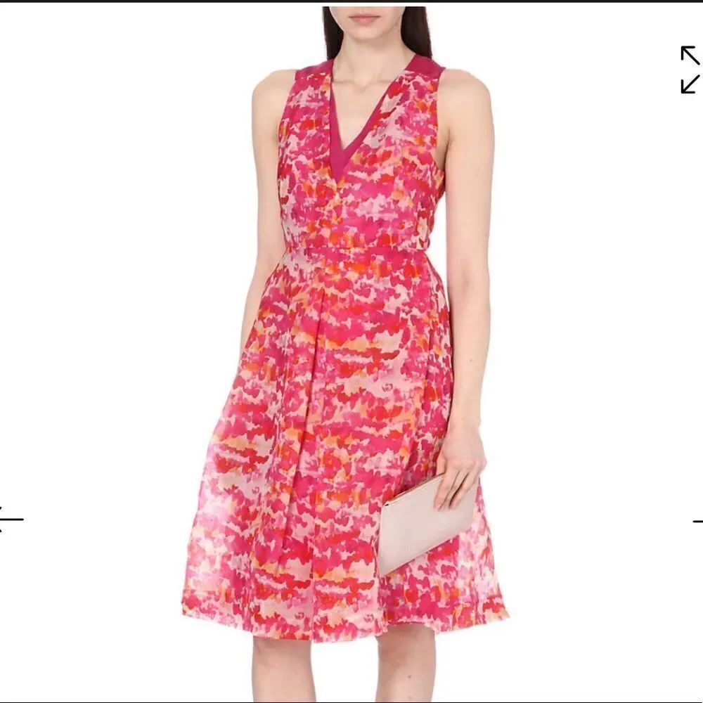 Whistles WATERCOLOUR ORGANZA DRESS size 2